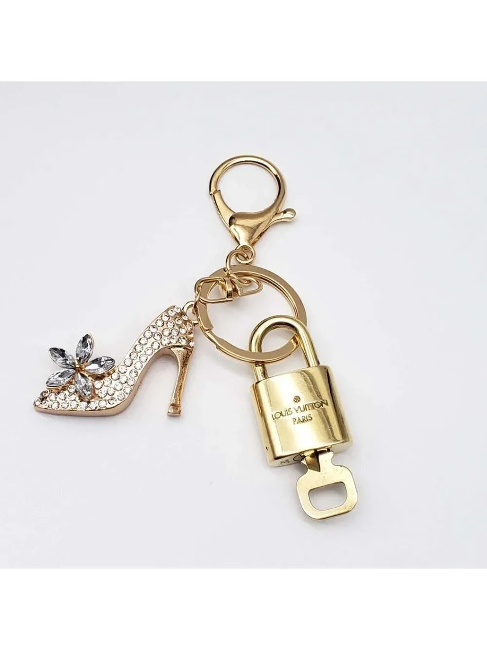 100% Auth Louis Vuitton Lock & Key with unbranded Bagcharm, Keycharm, Keychain